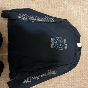 Men's Navy Graphic Long Sleeve Shirt